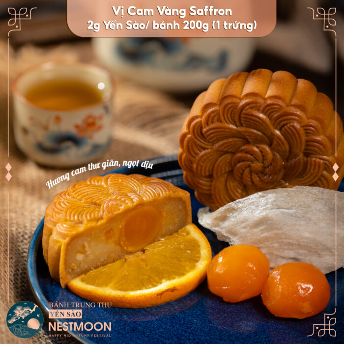 Bánh Trung Thu Vị Cam Vàng Saffron - Ảnh 1
